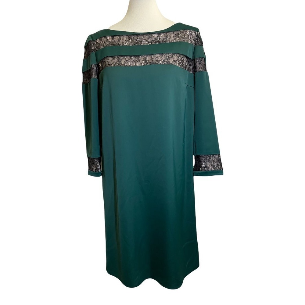Erin Fetherston Green Satin Lace Dress